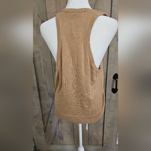 BANANA REPUBLIC Racerback Sweater Tank In light brown/tan. Size LP NWT - Picture 7 of 12